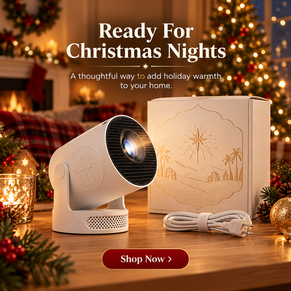 ⏳ Last day to save 49% –🎄Bible Story Projector Light – Nativity, Noah's Ark & Angels