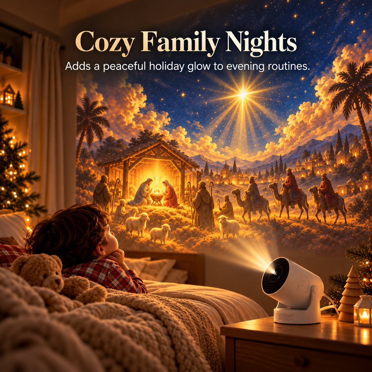 ⏳ Last day to save 49% –🎄Bible Story Projector Light – Nativity, Noah's Ark & Angels