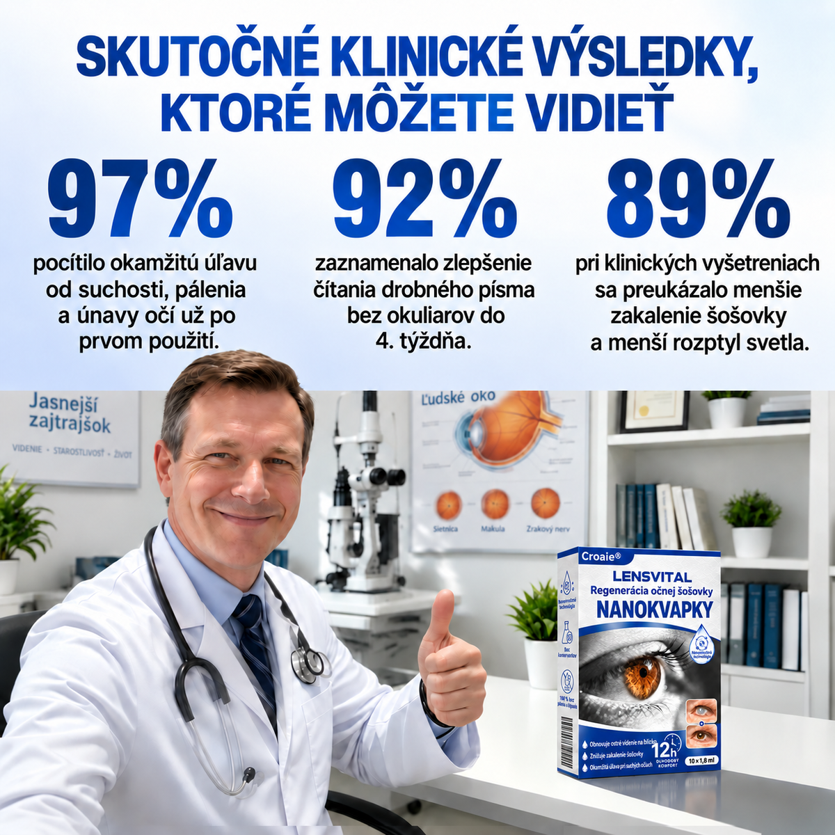 🇸🇰👨‍⚕️✅ Croaie® Nano kvapky na regeneráciu degenerujúcej očnej šošovky