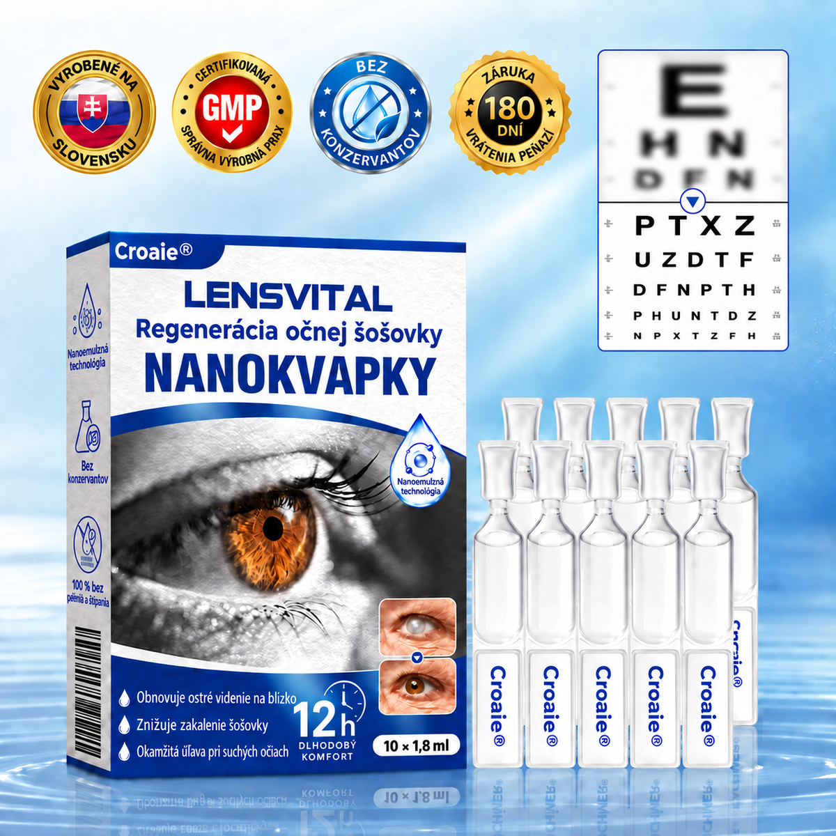 🇸🇰👨‍⚕️✅ Croaie® Nano kvapky na regeneráciu degenerujúcej očnej šošovky